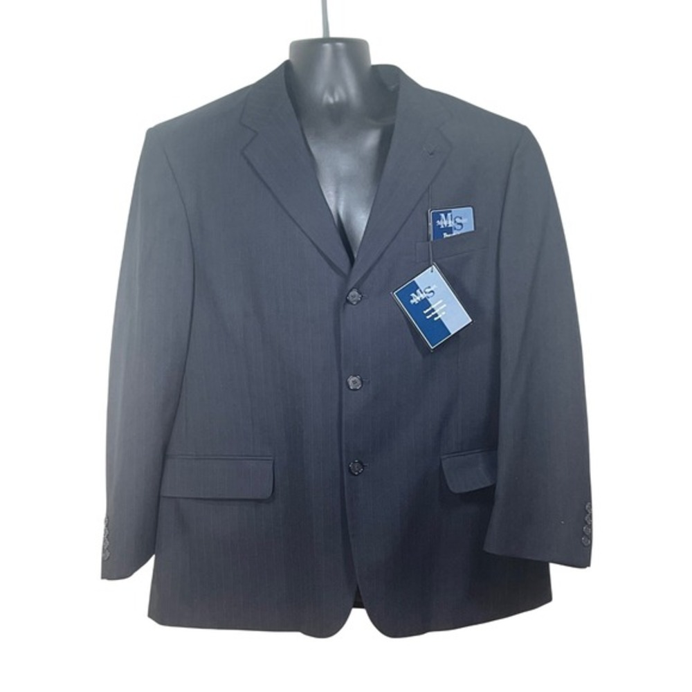 VTG Meeting Street Performance Men 44S Pinstripe Blazer Wool Blend Travel Jacket